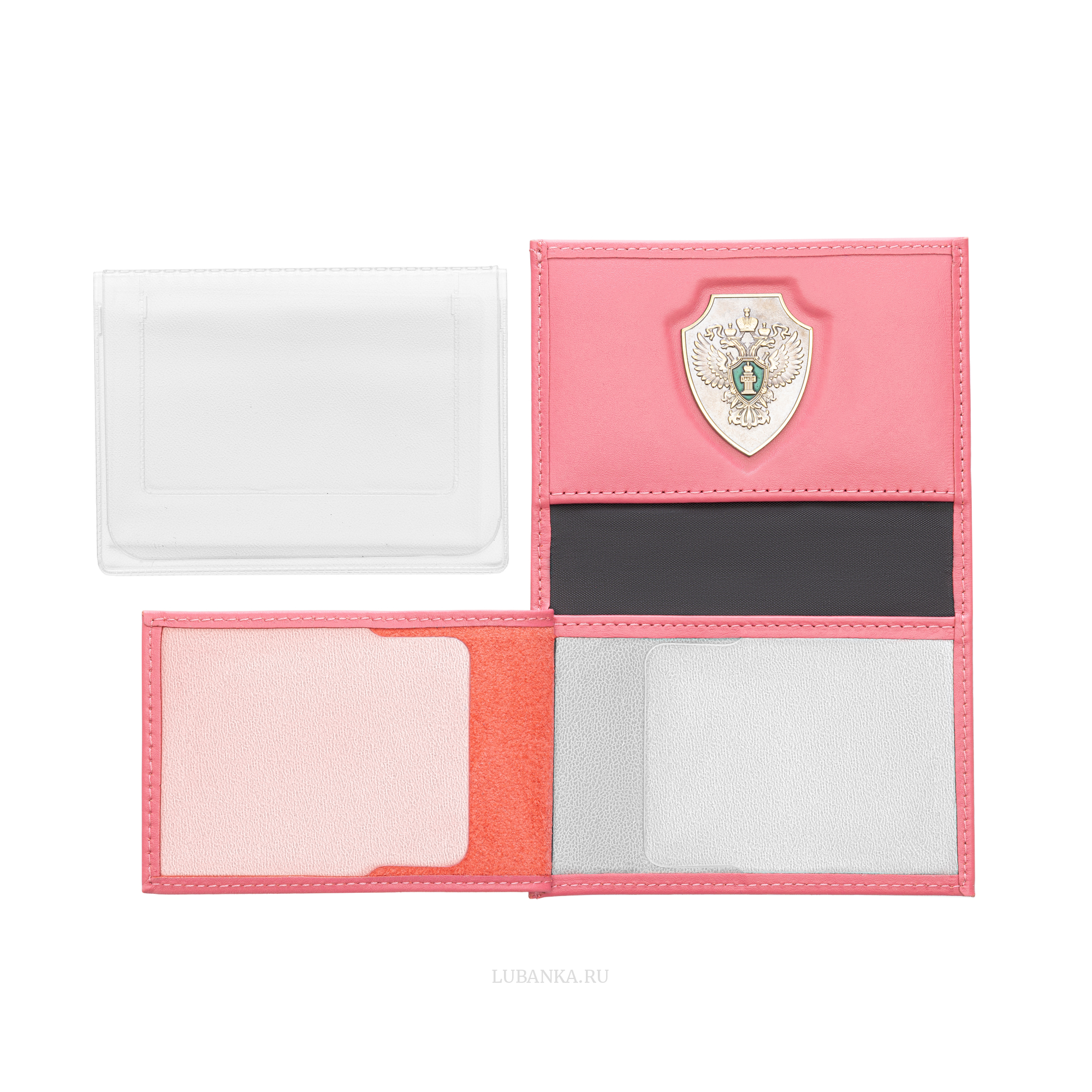 Обложка для автодокументов и удостоверения Прокуратура с жетоном розовая