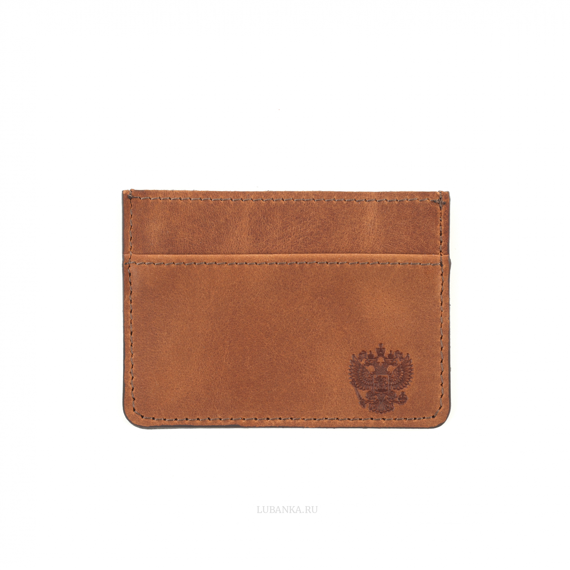 Картхолдер двухсторонний Россия светло коричневый