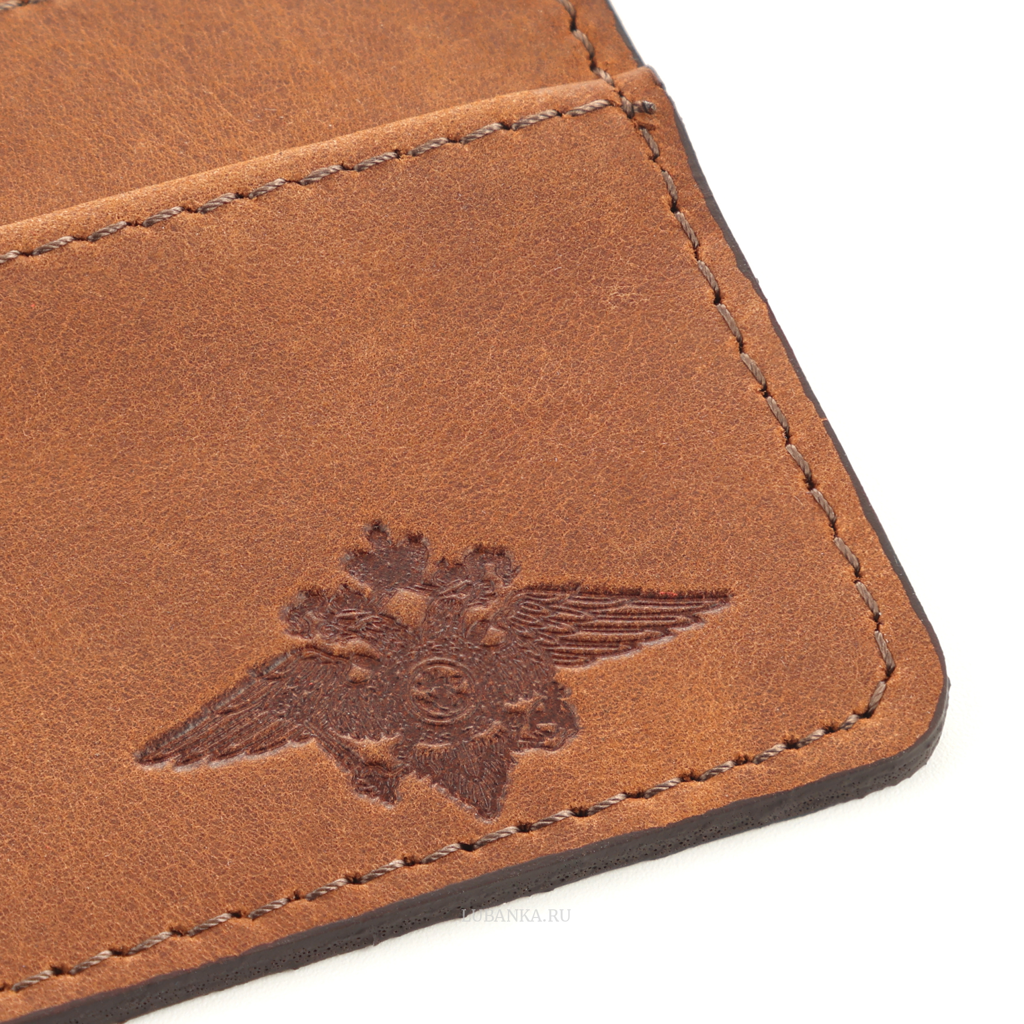 Картхолдер двухсторонний МВД светло коричневый