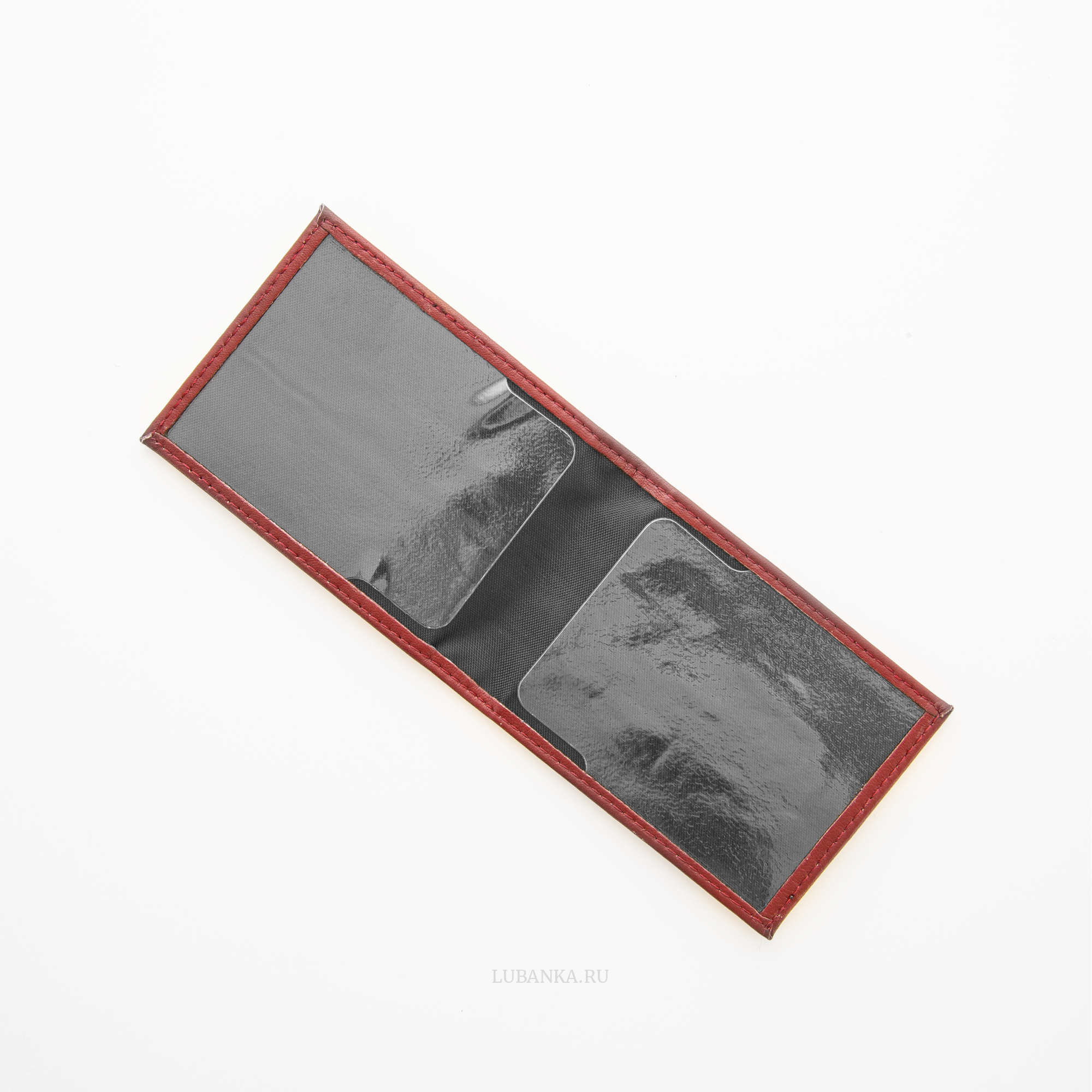 Обложка для удостоверения Министерство Юстиции с жетоном узкая пухлая бордовая