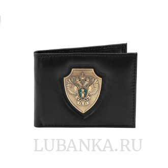 Обложка для удостоверения Прокуратура с жетоном узкая пухлая черная