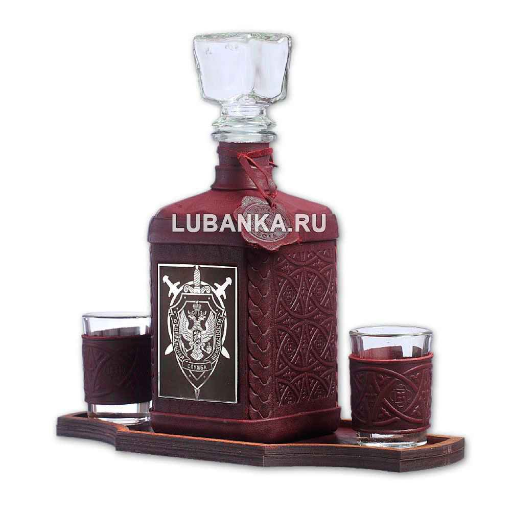 Набор для водки «ФСБ» бордовый