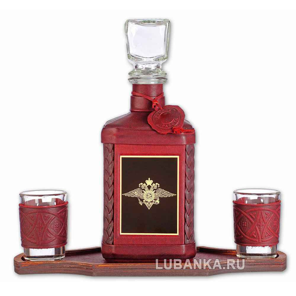 Набор для водки «МВД» бордовый