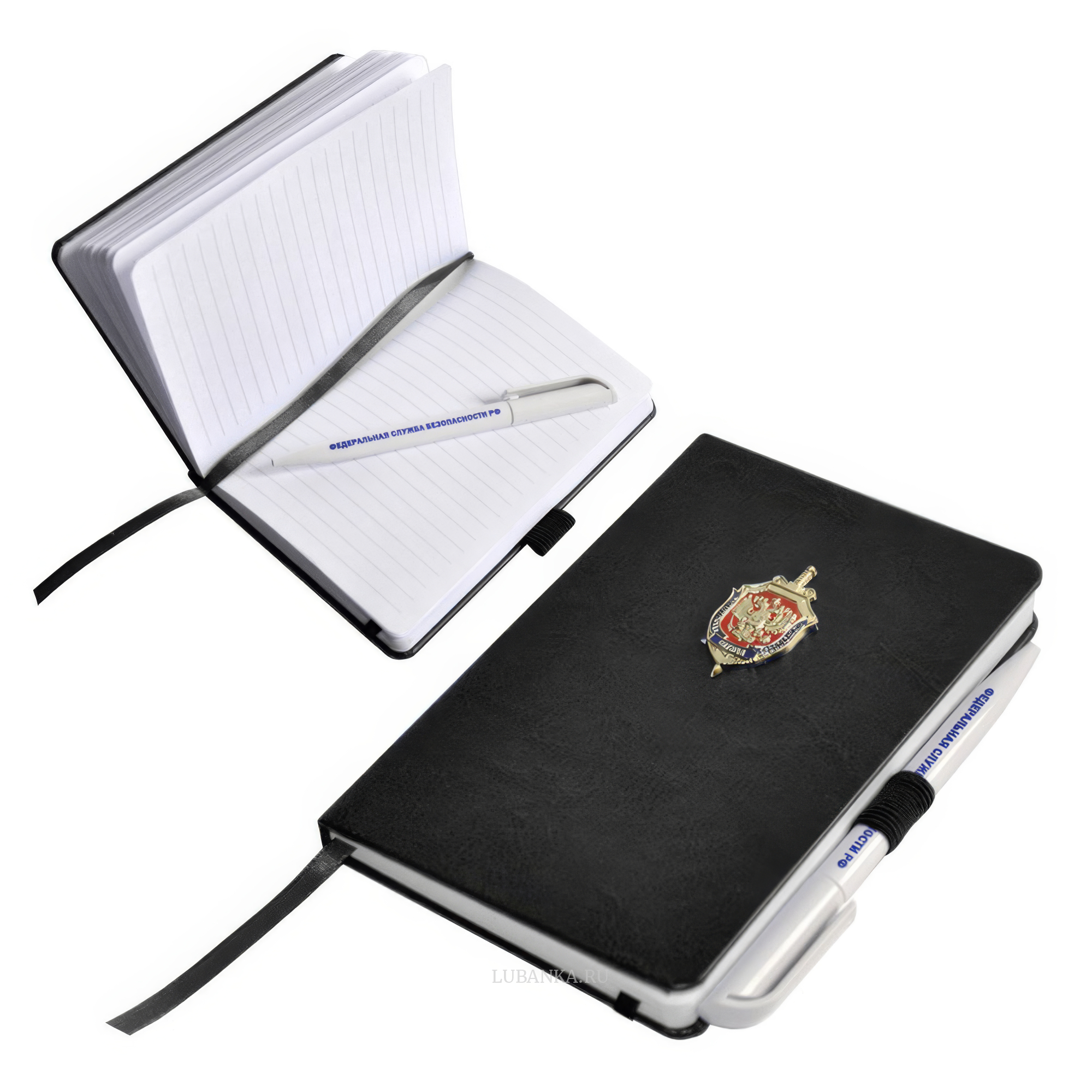 Блокнот с ручкой ФСБ черный