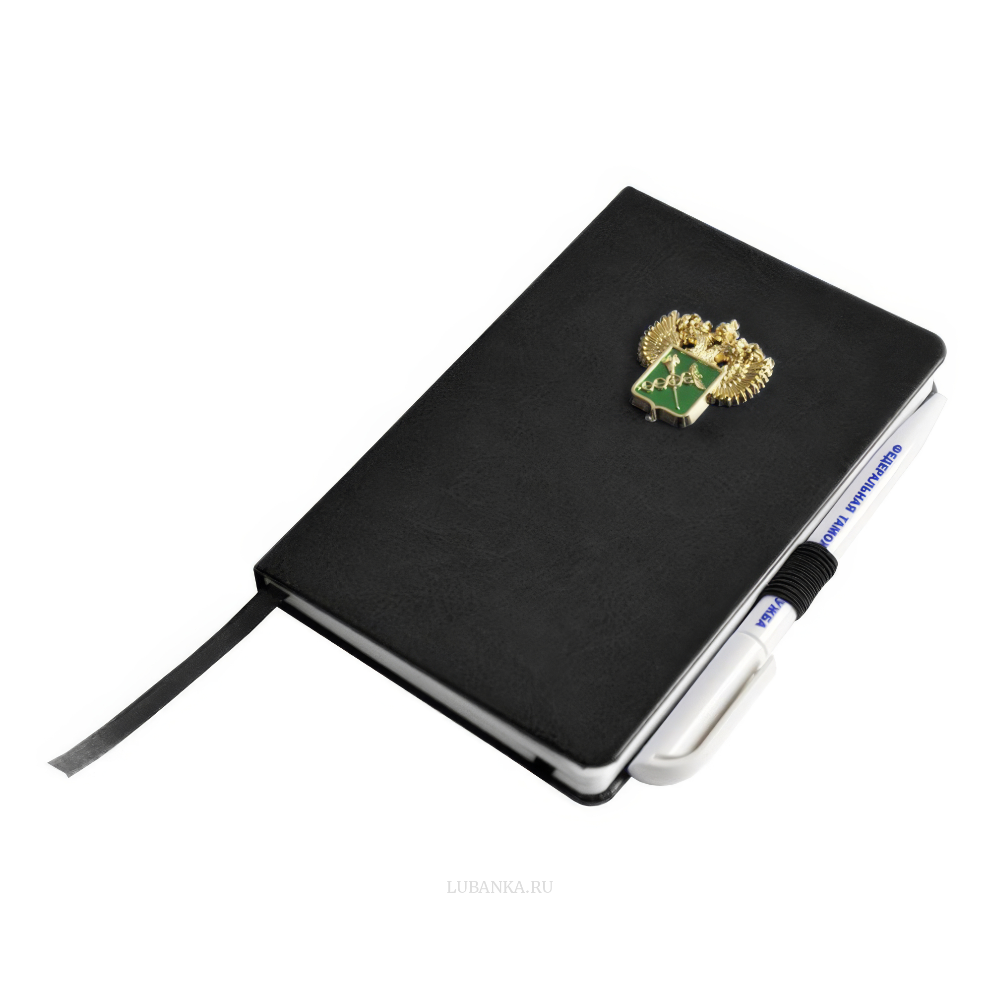 Блокнот с ручкой ФТС черный